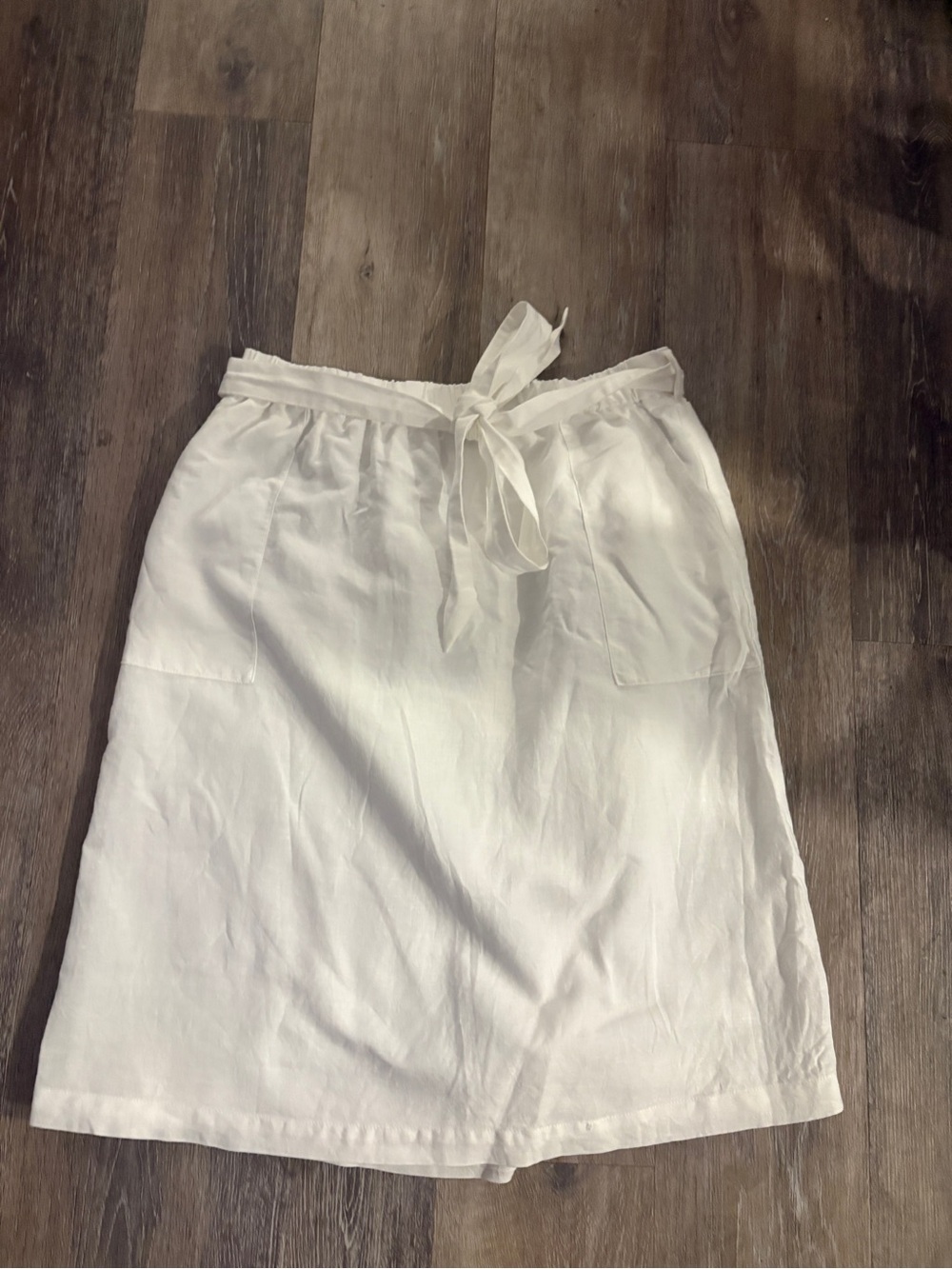 J. Crew Women's White Pull On Bow Linen Skirt